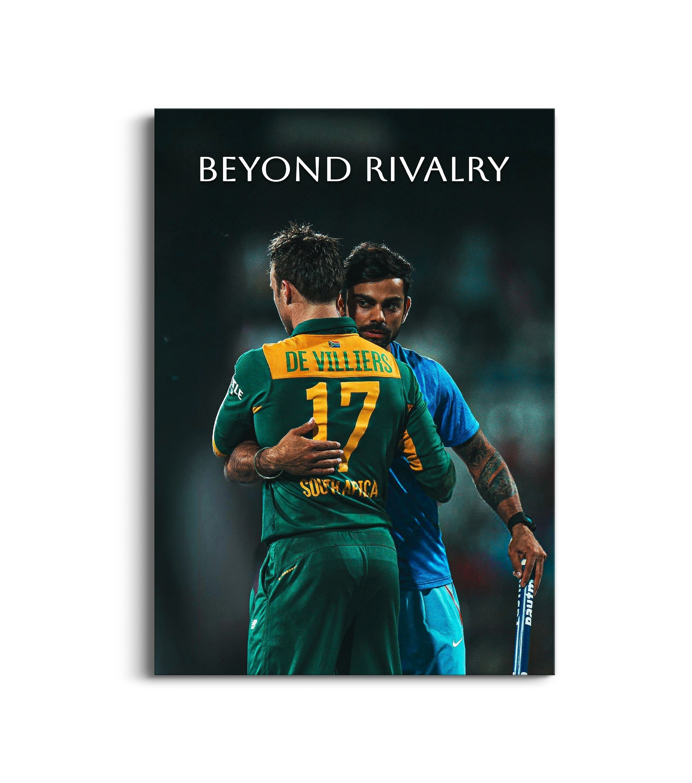 Virat Kohli & AB de Villiers Poster | Beyond Rivalry Cricket Wall Art Lazywalls